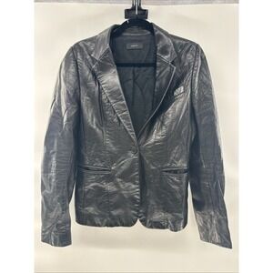 Joseph Women's 100% Lamb Skin Leather Jacket Size 42 Black Made In Turkey